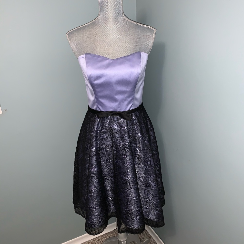 ALLURE BRIDAL strapless bridesmaids prom dress sz 12 fit & flare wedding guest